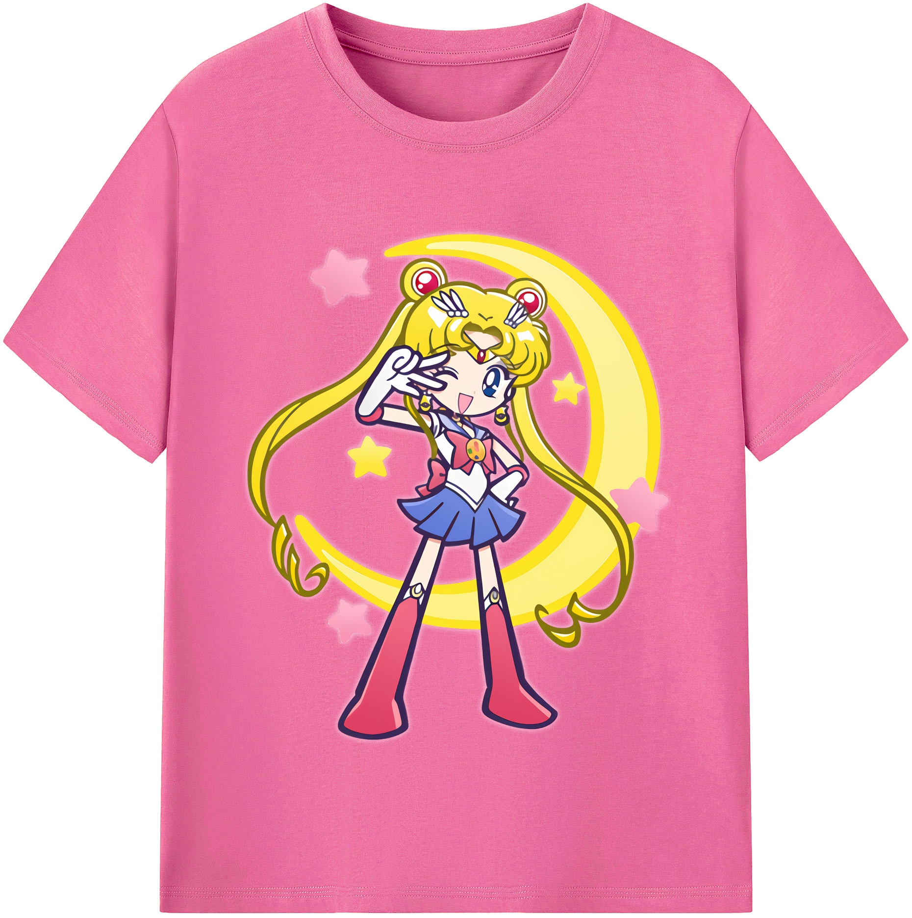 （画像用） 美少女戦士セーラームーン 月野 うさぎ つきの うさぎ Sailor Moon Tsukino Usagi レディースカジュアルプリントTシャツ（綿100％）